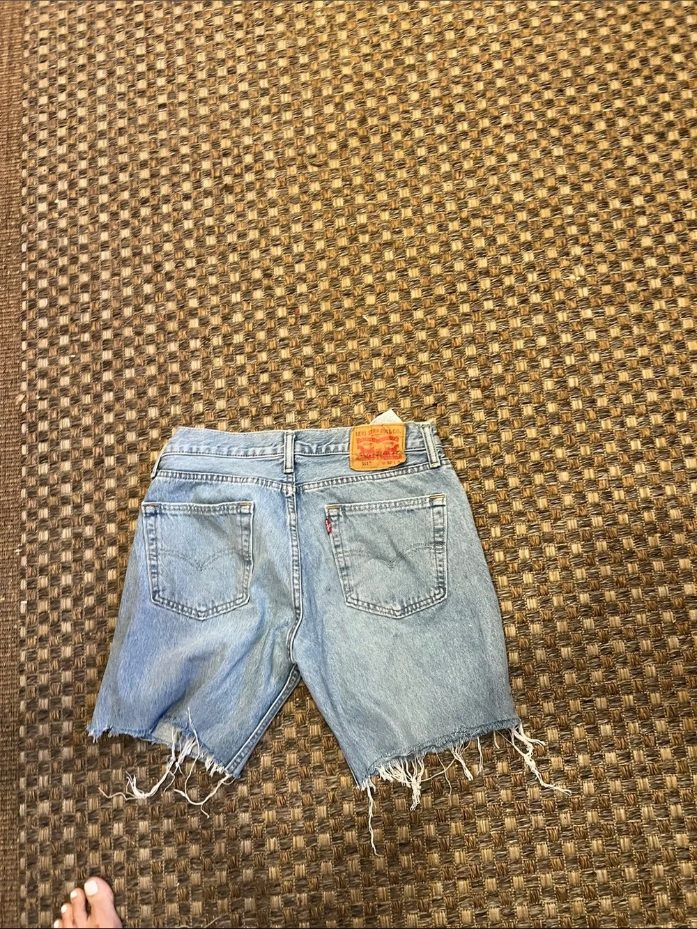 Levi's Blue Denim Jeans with Brown Leather Patch and Red Logo